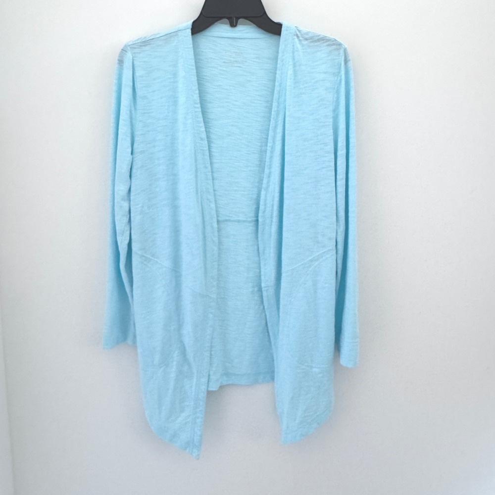 Chico's The Ultimate Tee‎ Light Blue Open Front Cardigan Cotton Modal Size 00 XS